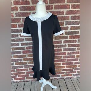 Women’s Shelby & Palmer Black And White Bow Dress Wednesday Addams Vibe Size 6